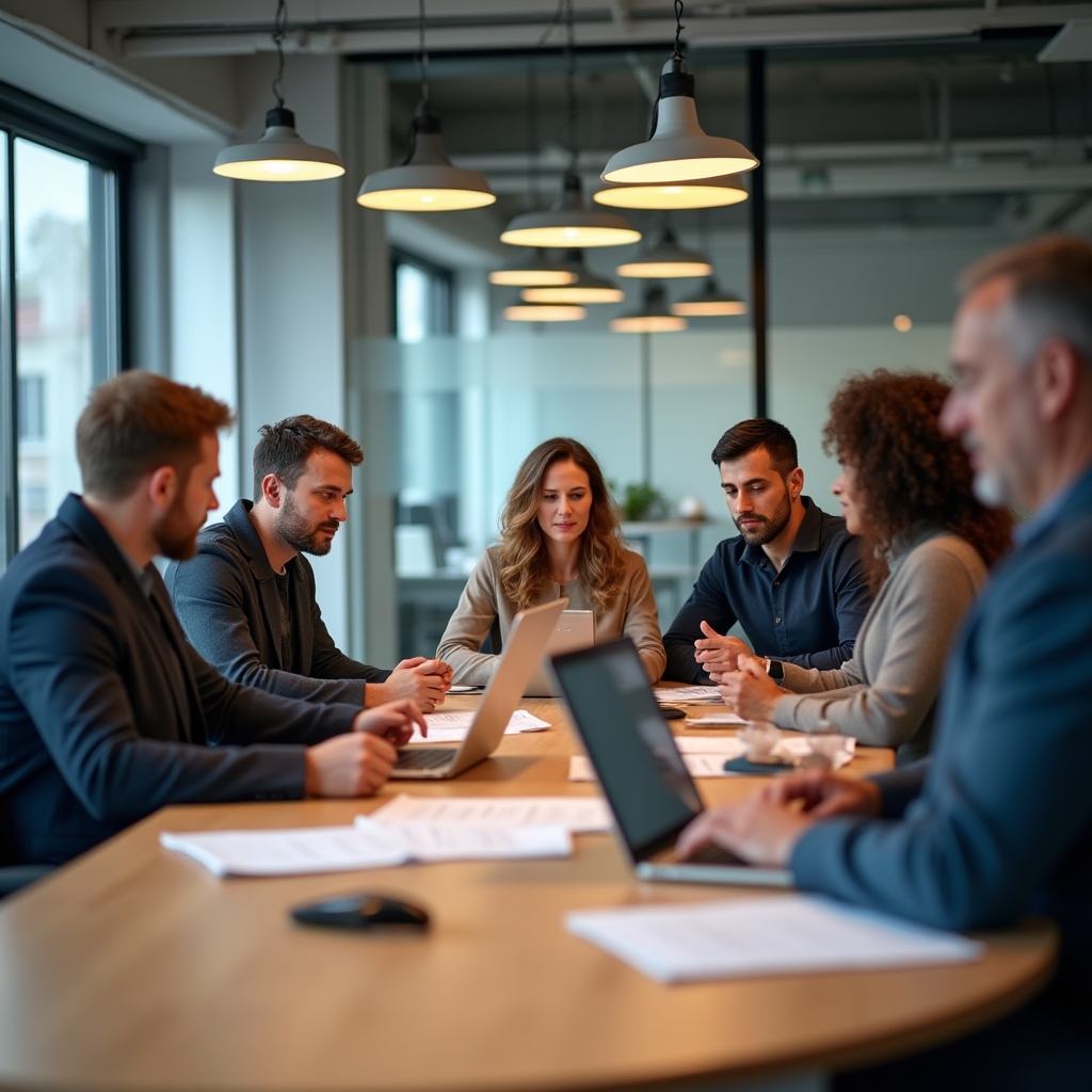 Diverse group of foreign workers attending an educational workshop in Poland